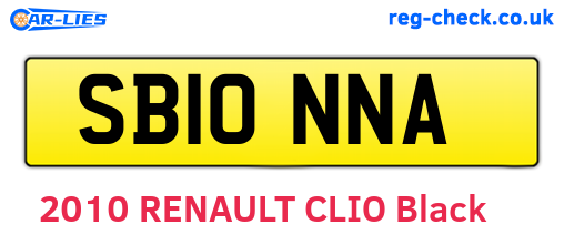 SB10NNA are the vehicle registration plates.