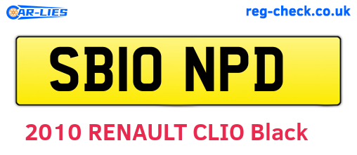 SB10NPD are the vehicle registration plates.