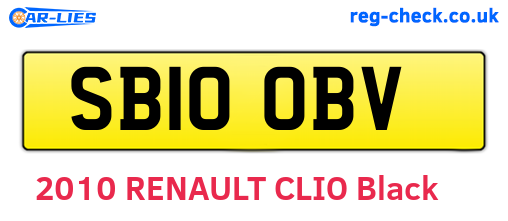 SB10OBV are the vehicle registration plates.