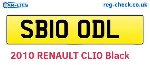 SB10ODL are the vehicle registration plates.