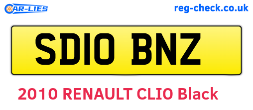 SD10BNZ are the vehicle registration plates.