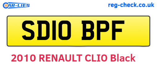 SD10BPF are the vehicle registration plates.