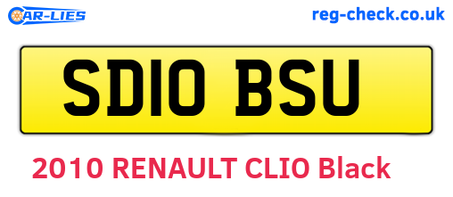 SD10BSU are the vehicle registration plates.