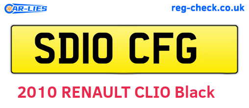 SD10CFG are the vehicle registration plates.