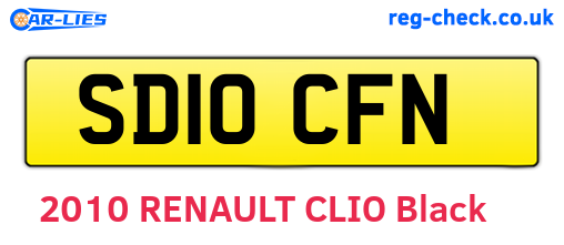 SD10CFN are the vehicle registration plates.