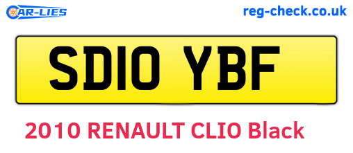 SD10YBF are the vehicle registration plates.