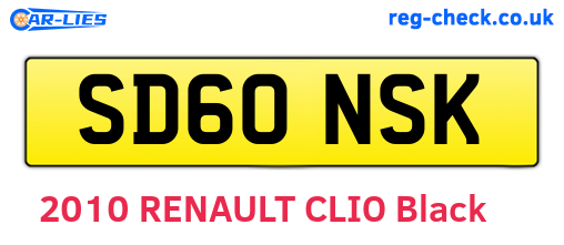SD60NSK are the vehicle registration plates.