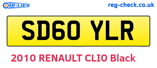 SD60YLR are the vehicle registration plates.