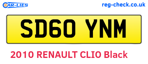 SD60YNM are the vehicle registration plates.