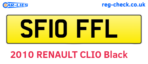SF10FFL are the vehicle registration plates.