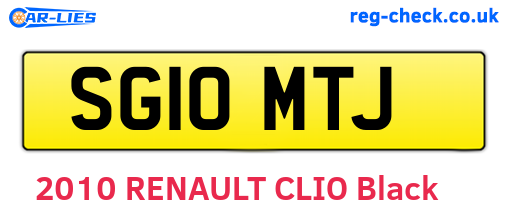 SG10MTJ are the vehicle registration plates.