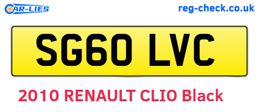 SG60LVC are the vehicle registration plates.