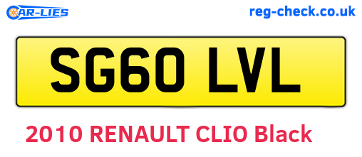 SG60LVL are the vehicle registration plates.