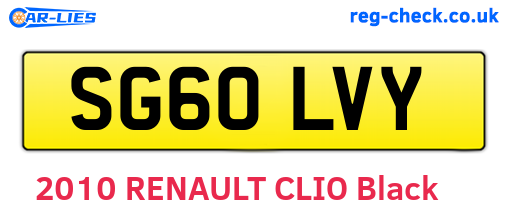 SG60LVY are the vehicle registration plates.