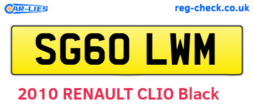SG60LWM are the vehicle registration plates.