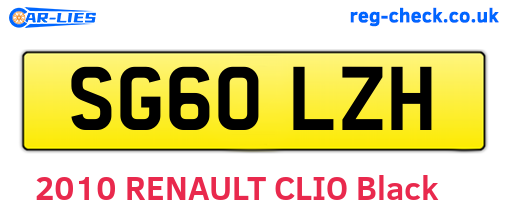 SG60LZH are the vehicle registration plates.