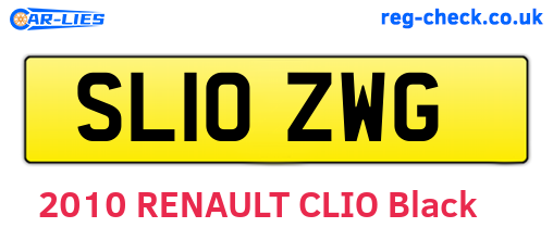 SL10ZWG are the vehicle registration plates.