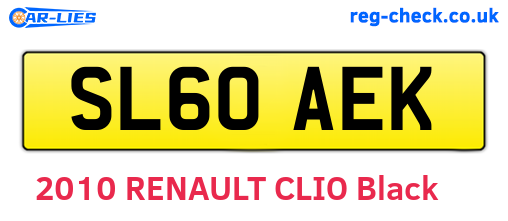 SL60AEK are the vehicle registration plates.
