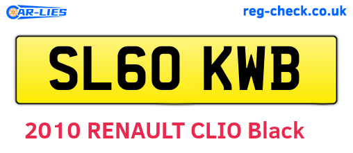 SL60KWB are the vehicle registration plates.