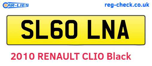 SL60LNA are the vehicle registration plates.