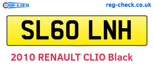 SL60LNH are the vehicle registration plates.