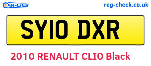 SY10DXR are the vehicle registration plates.
