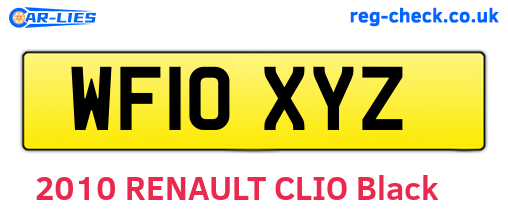 WF10XYZ are the vehicle registration plates.