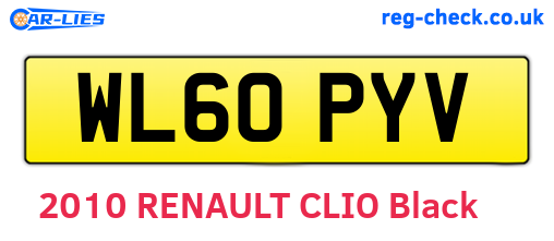 WL60PYV are the vehicle registration plates.