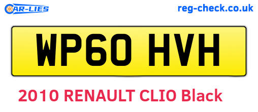 WP60HVH are the vehicle registration plates.
