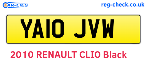 YA10JVW are the vehicle registration plates.