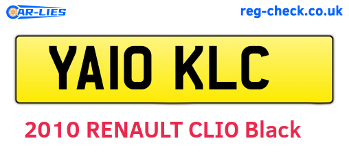 YA10KLC are the vehicle registration plates.