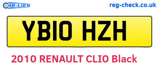 YB10HZH are the vehicle registration plates.