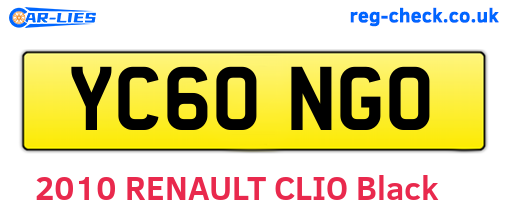 YC60NGO are the vehicle registration plates.