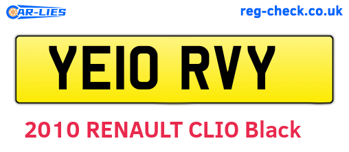 YE10RVY are the vehicle registration plates.