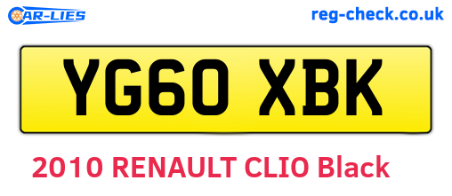 YG60XBK are the vehicle registration plates.