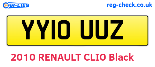 YY10UUZ are the vehicle registration plates.