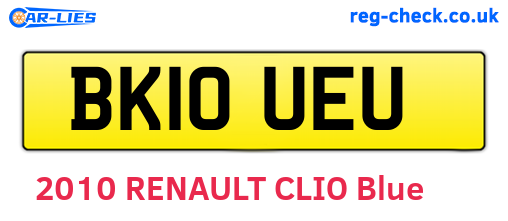 BK10UEU are the vehicle registration plates.