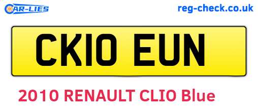 CK10EUN are the vehicle registration plates.