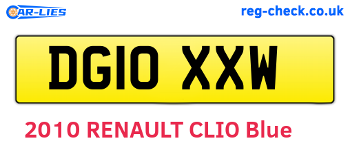 DG10XXW are the vehicle registration plates.
