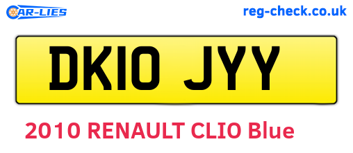 DK10JYY are the vehicle registration plates.