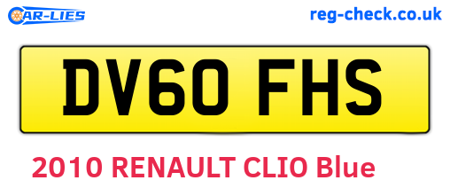 DV60FHS are the vehicle registration plates.