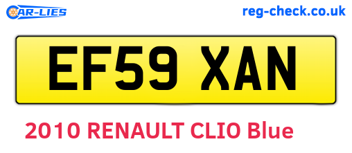 EF59XAN are the vehicle registration plates.