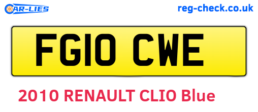 FG10CWE are the vehicle registration plates.