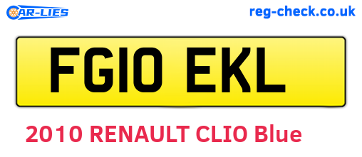 FG10EKL are the vehicle registration plates.