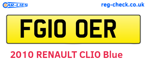 FG10OER are the vehicle registration plates.