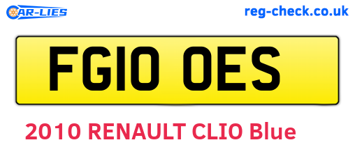 FG10OES are the vehicle registration plates.