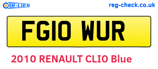 FG10WUR are the vehicle registration plates.