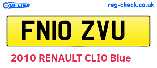 FN10ZVU are the vehicle registration plates.