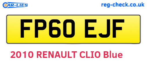 FP60EJF are the vehicle registration plates.