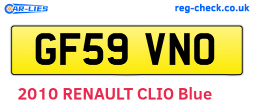 GF59VNO are the vehicle registration plates.